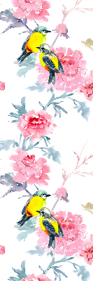 Modern roller blind Birds on flowers