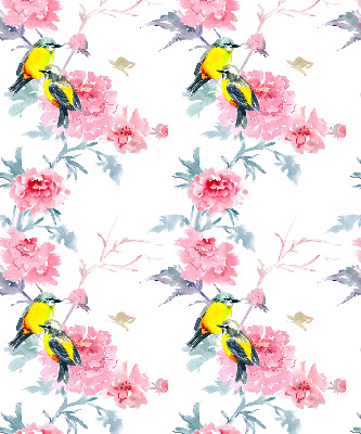 Modern roller blind Birds on flowers