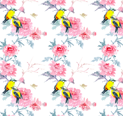 Modern roller blind Birds on flowers