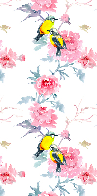 Modern roller blind Birds on flowers