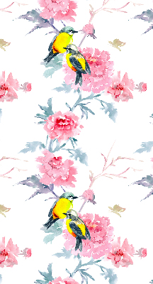Modern roller blind Birds on flowers