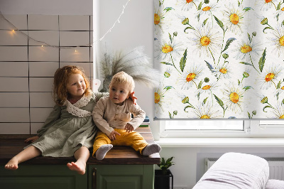 Modern roller blind Daisies