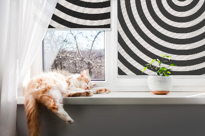 Roller blind for large window Hypnotizing circle