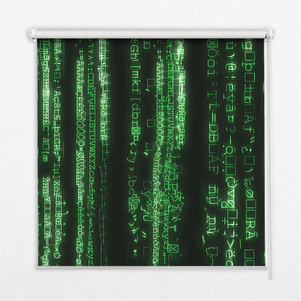 Modern roller blind Green ciphers