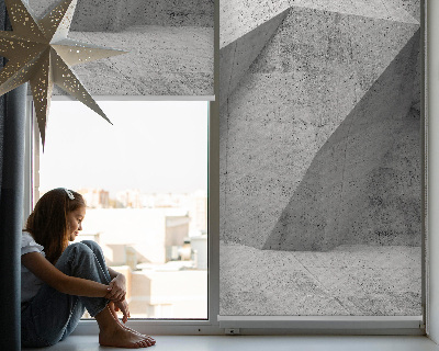 Roller blind for large window 3D stone wall