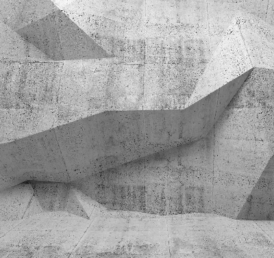 Roller blind for large window 3D stone wall
