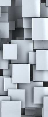 Fabric roller blind Gray 3D Squares