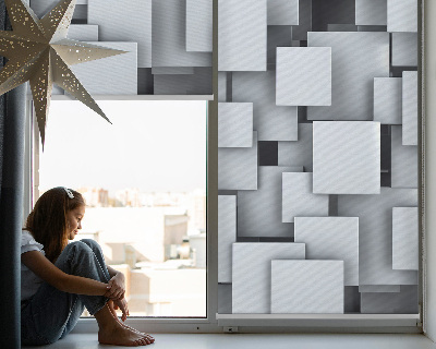 Fabric roller blind Gray 3D Squares