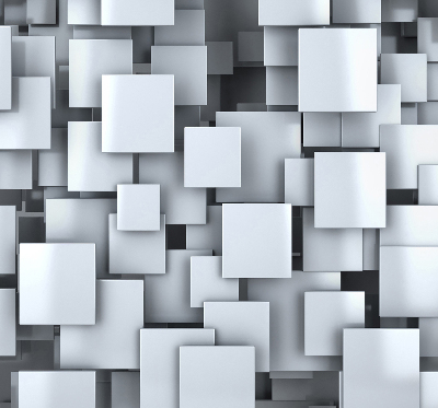 Fabric roller blind Gray 3D Squares