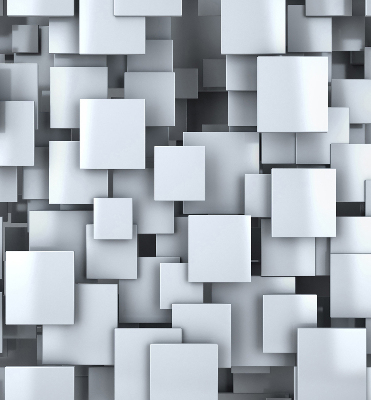 Fabric roller blind Gray 3D Squares