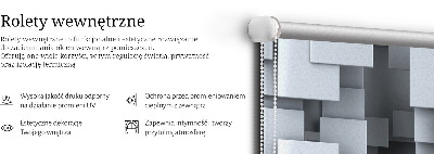 Fabric roller blind Gray 3D Squares