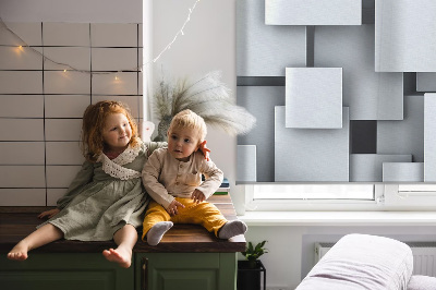 Fabric roller blind Gray 3D Squares