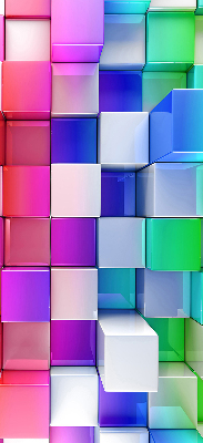 Modern roller blind Colorful 3D cubes