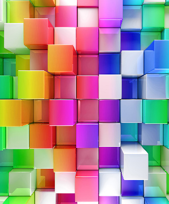 Modern roller blind Colorful 3D cubes
