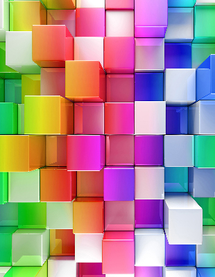 Modern roller blind Colorful 3D cubes