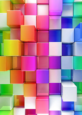 Modern roller blind Colorful 3D cubes