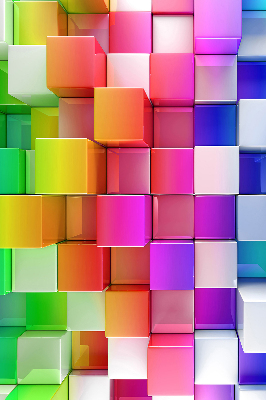 Modern roller blind Colorful 3D cubes
