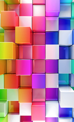 Modern roller blind Colorful 3D cubes