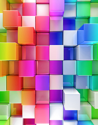Modern roller blind Colorful 3D cubes