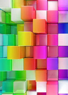 Modern roller blind Colorful 3D cubes