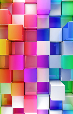 Modern roller blind Colorful 3D cubes