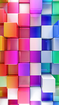 Modern roller blind Colorful 3D cubes