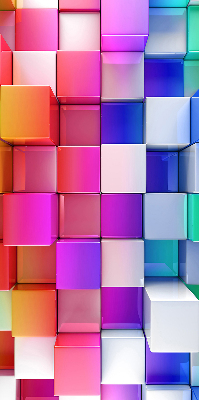 Modern roller blind Colorful 3D cubes