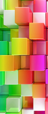 Modern roller blind Colorful 3D cubes