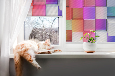 Modern roller blind Colorful 3D cubes