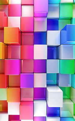 Modern roller blind Colorful 3D cubes