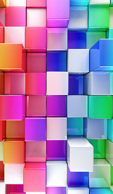 Modern roller blind Colorful 3D cubes