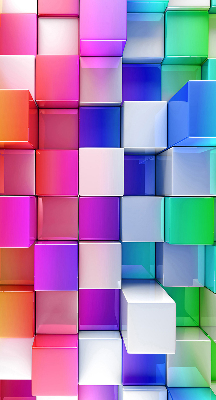 Modern roller blind Colorful 3D cubes