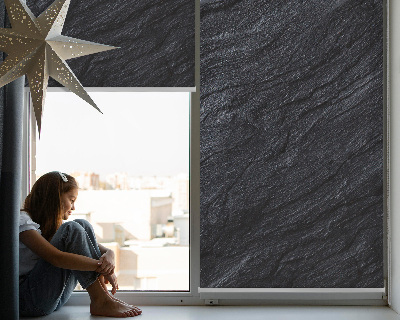 Roller blind for large window Black texture