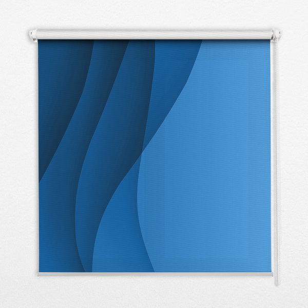 Roller blind for large window Blue waves