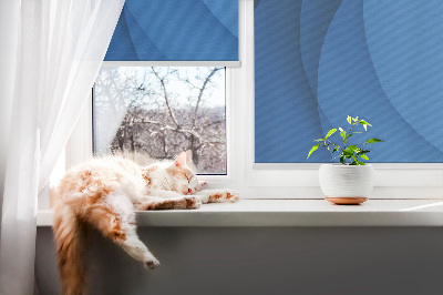 Roller blind for large window Blue waves