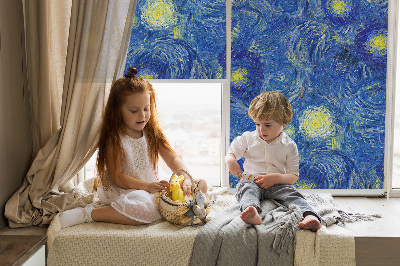 Fabric roller blind Painted blue picture