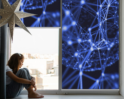 Fabric roller blind Blue dots connected by lines