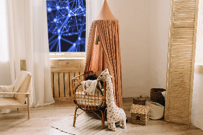 Fabric roller blind Blue dots connected by lines