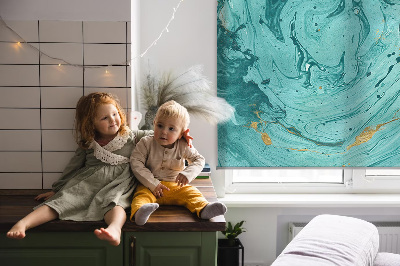 Modern roller blind Turquoise granite