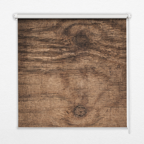 Roller blind for large window Dark wood