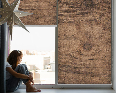 Roller blind for large window Dark wood