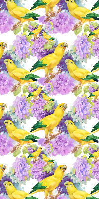 Roller blind for large window Yellow parrots