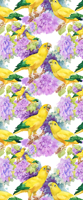 Roller blind for large window Yellow parrots