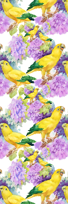 Roller blind for large window Yellow parrots