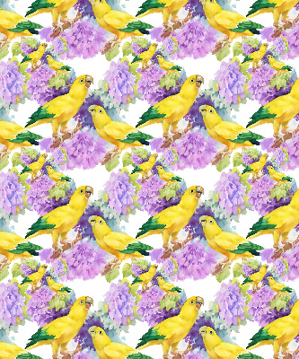 Roller blind for large window Yellow parrots