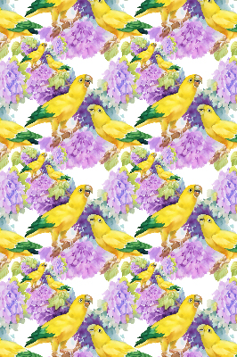 Roller blind for large window Yellow parrots