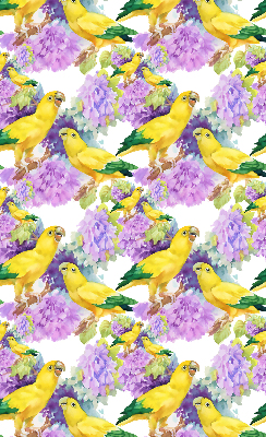 Roller blind for large window Yellow parrots