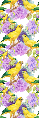 Roller blind for large window Yellow parrots