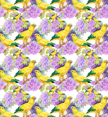 Roller blind for large window Yellow parrots
