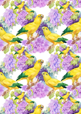 Roller blind for large window Yellow parrots